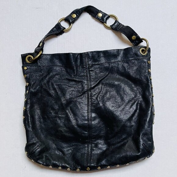 Fossil Winslet Black Leather Shoulder Bag Boho Bucket - Picture 3 of 8